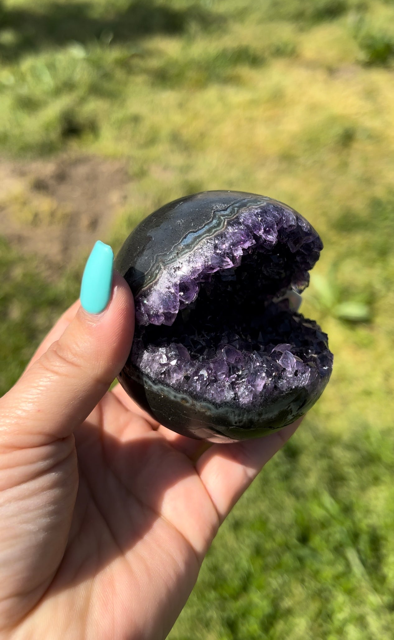 Amethyst druzy sphere