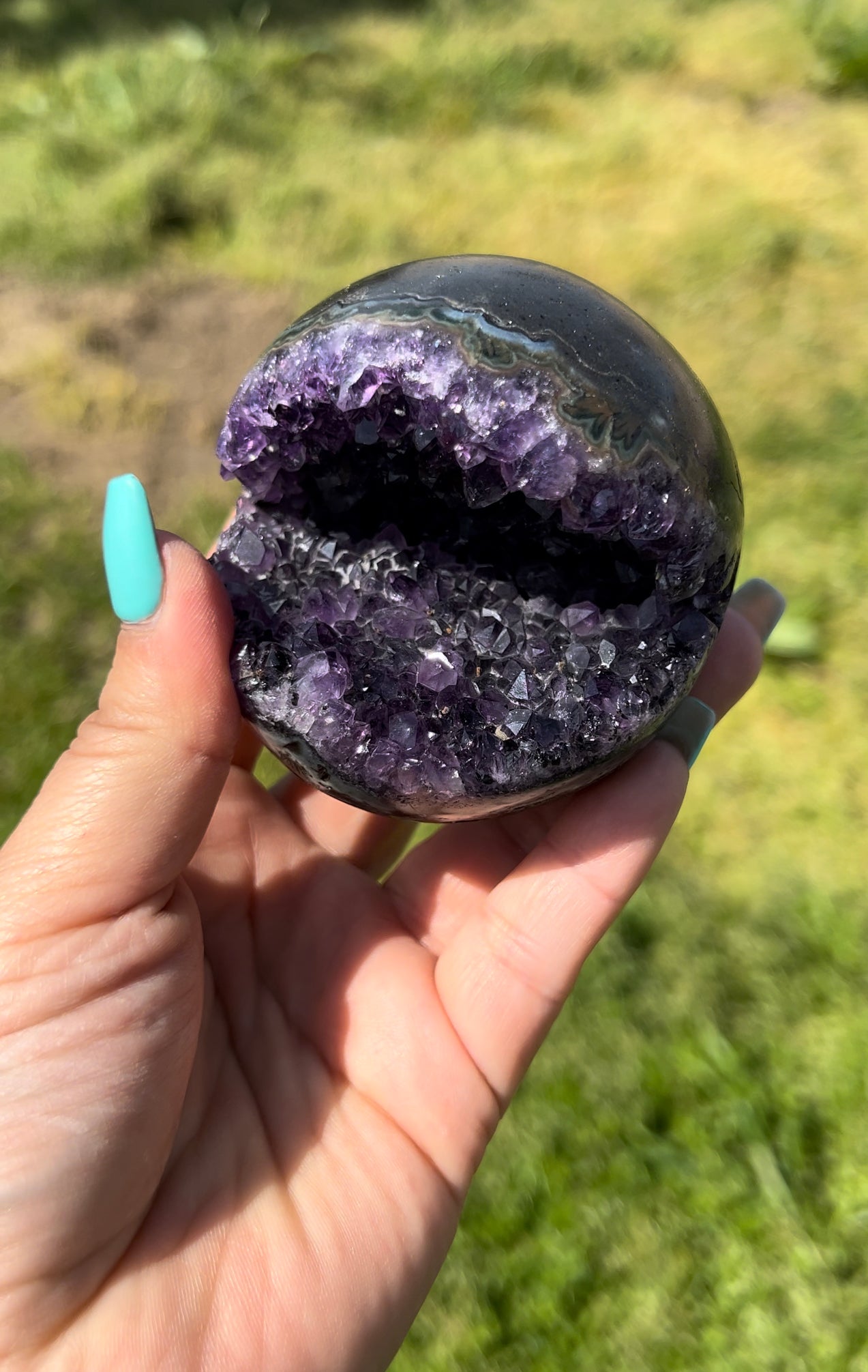 Amethyst druzy sphere