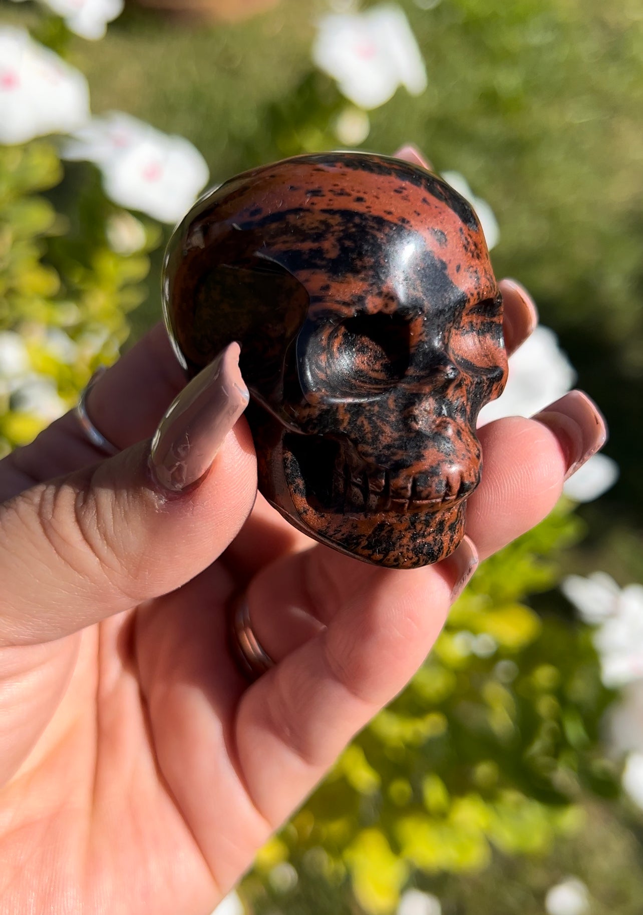 Red obsidian skull